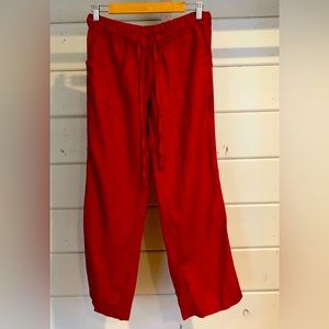 Allen Allen Red Linen Boho Pants - Size Small - Great Condition